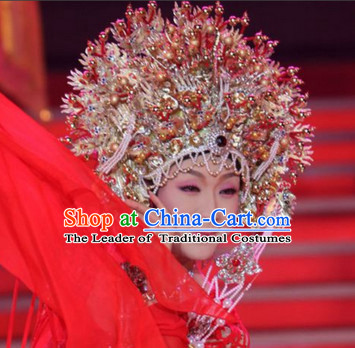 Ancient Chinese Opera Golden Phoenix Crown Helmet
