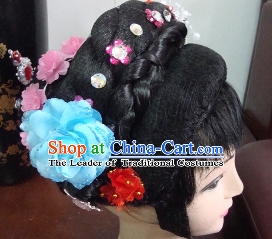 Chinese Opera Peking Opera Cantonese Opera Hairstyles Fascinators Fascinator Wholesale Jewelry Hair Pieces and Black Wigs
