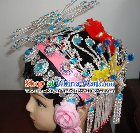 Chinese Opera Peking Opera Cantonese Opera Hairstyles Fascinators Fascinator Wholesale Jewelry Hair Pieces and Black Wigs