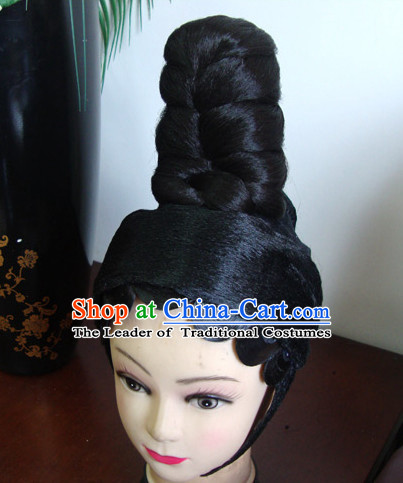 Ancient Chinese Peking Opera Hua Tan Hairstyles Long Black Wigs
