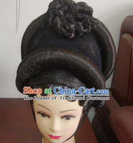 Guang Dong Chinese Opera Hua Tan Hairstyles Long Black Wigs  Fascinators Fascinator Wholesale Jewelry Hair Pieces