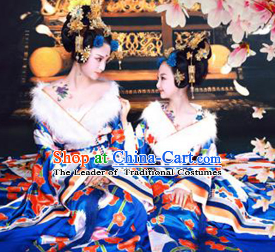Chinese Princess Costumes and Hair Jewelry Complete Set for Children