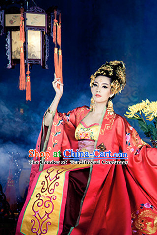 Asian Chinese Ancient Imperial Queen Halloween Costume Cosplay Costumes Complete Set