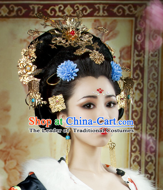 Chinese ancient hairstyles hair accessories tiaras wigs lace front wigs human hair wigs hair pieces cosplay wigs