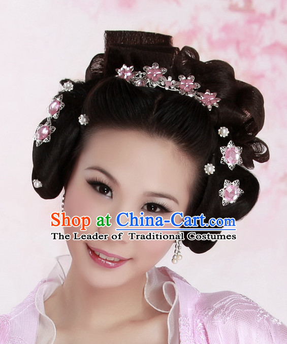 Chinese Ancient Fairy Black Wigs and Hair Accessories