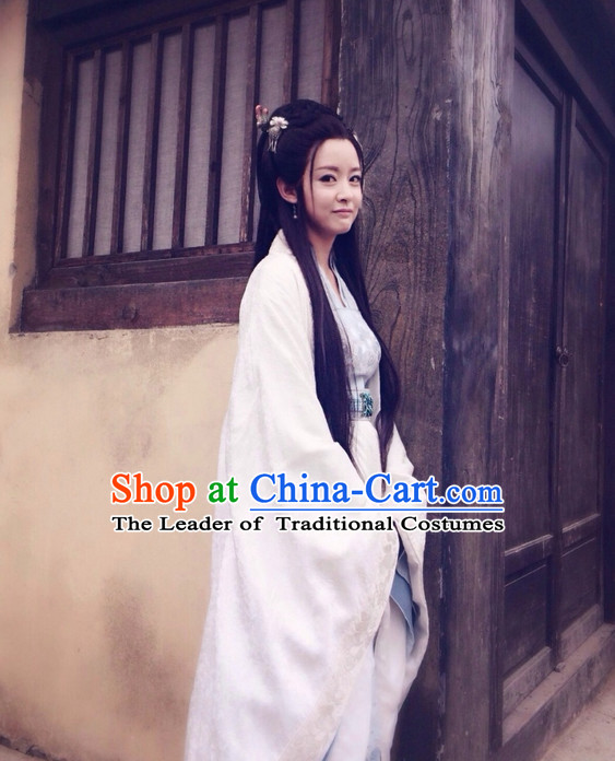 Red Asia Chinese Fairy Halloween Costume Cosplay Costumes and Hair Accessories Complete Set