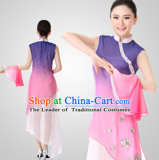 Chinese Folk Fan Dance Costume Wholesale Clothing Group Dance Costumes Dancewear Supply for Women