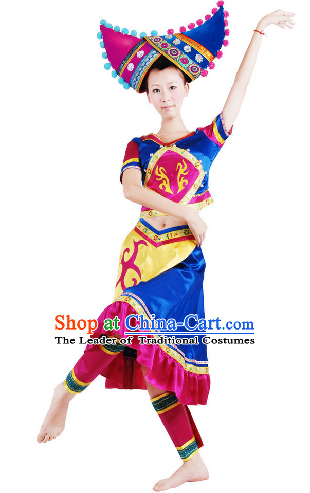 Chinese Folk Dance Costume Wholesale Clothing Group Dance Costumes Dancewear Supply for Girls
