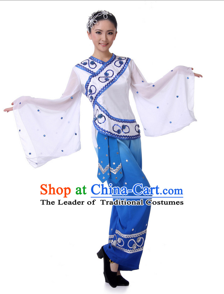 Chinese Fan Ethnic Dance Costume Wholesale Clothing Group Dance Costumes Dancewear Supply for Lady