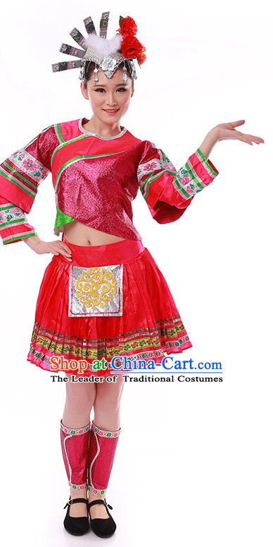 Chinese Festival Ethnic Dance Costume Wholesale Clothing Group Dance Costumes Dancewear Supply for Lady