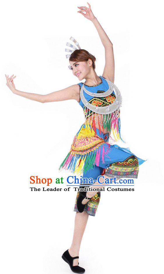 Chinese Festival Ethnic Dance Costume Wholesale Clothing Group Dance Costumes Dancewear Supply for Lady