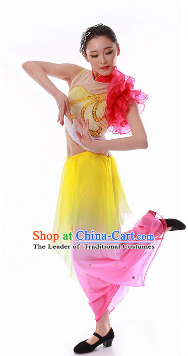 Chinese Fan Dance Outfits Costume Wholesale Clothing Group Dance Costumes Dancewear Supply for Girls