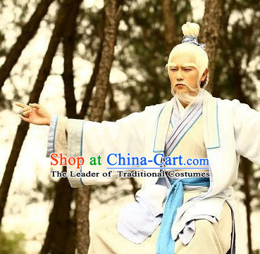 Chinese Shang Dynasty Jiang Ziya The Supreme Strategist Jiang Taigong Costumes Chinese Costume Complete Set