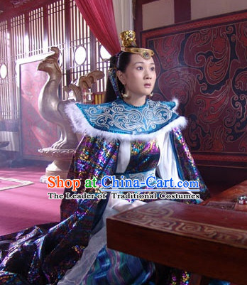 Ancient Chinese Princess Clothing and Head Accessories for Women.