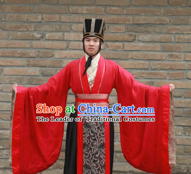 Western Zhou Dynasty Official Clothing Costume and Hat for Men