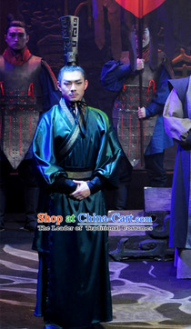 China Eastern Zhou Dynasty Spring Autumn Period Bao Shuya Famous Official Chinese Costume Complete Set for Men