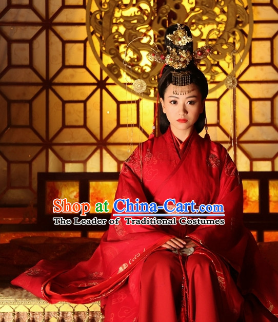 Period of the Northern and Southern Dynasties Chinese Costume Chinese Classic Costumes National Garment Outfit Clothing Clothes Wedding Dress for Women