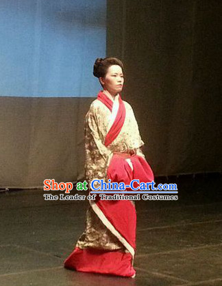 Chinese Costume Qin Dynasty Period China Clothing Complete Set for Women