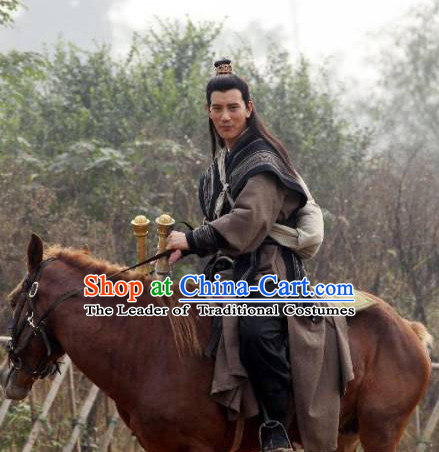 Chinese Costume Sui Dynasty Period Knight Warrior Superhero Costumes Chinese Clothing Complete Set for Men