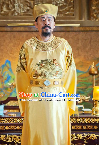 Song Dynasty Emperor Taizu of Song Costume Costumes Dresses Clothing Clothes Garment Outfits Suits Complete Set for Men