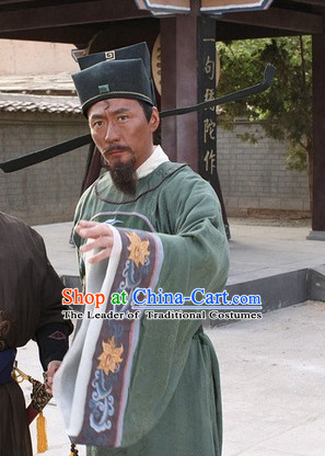 Song Dynasty Bao Zheng Lord Bao Government Officer Costume Costumes Dresses Clothing Clothes Garment Outfits Suits Complete Set for Men