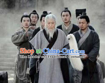 Song Dynasty Qiu Chuji Daoist Disciple of Wang Chongyang Costume Costumes Dresses Clothing Clothes Garment Outfits Suits Complete Set for Men