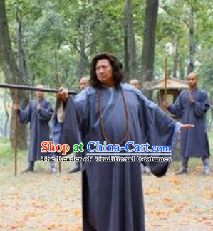 Ming Dynasty Shaolin Monk Costumes Dresses Clothing Clothes Garment Outfits Suits Complete Set for Men