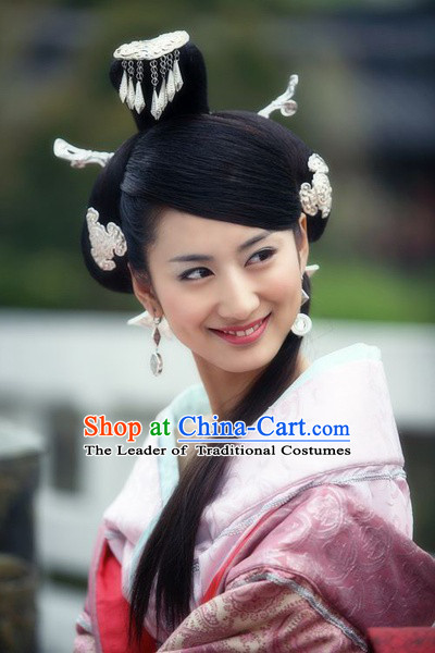 Chinese Han Dynasty Palace Princess Wigs and Hair Accessories for Women