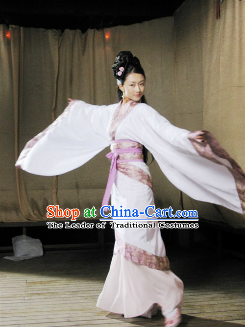 Chinese Han Dynasty Costume Beauty Dance Costumes Dresses Clothing Clothes Garment Outfits Suits Complete Set for Women