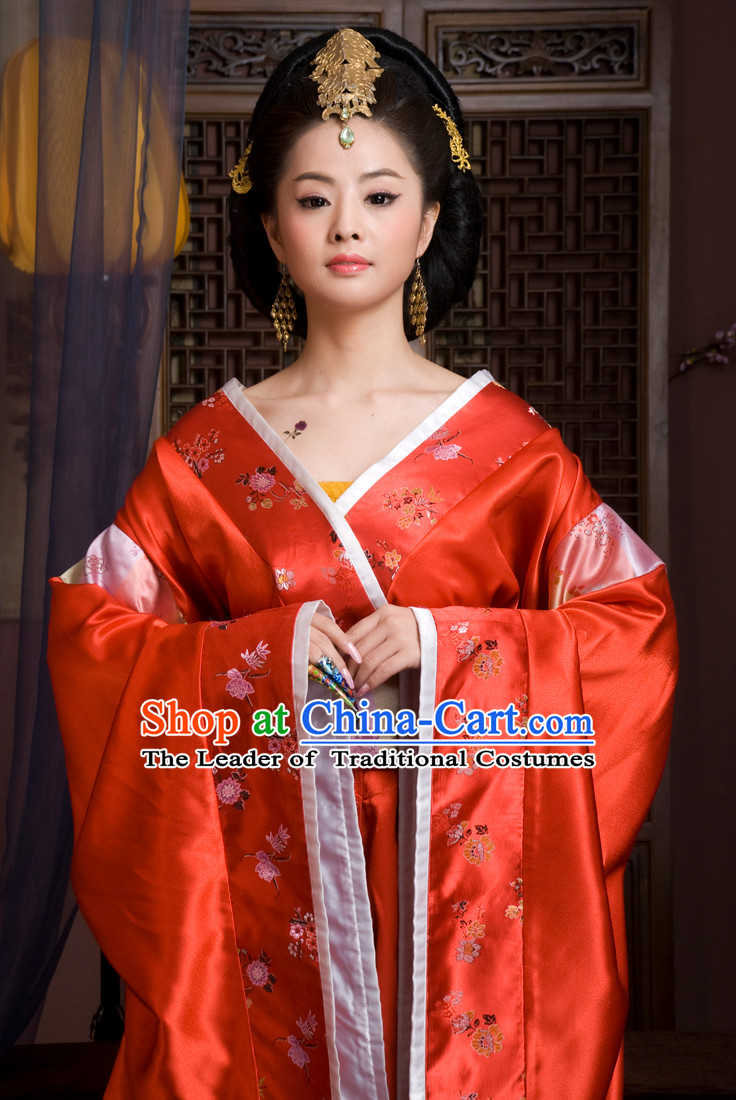 Chinese Han Dynasty Princess Clothing Costumes Dresses Clothing Clothes Garment Outfits Suits Complete Set for Women