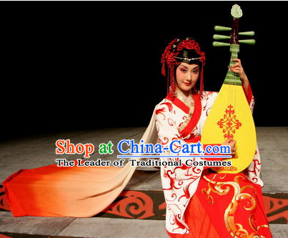 Chinese Han Dynasty Wang Zhaojun Costume Dresses Clothing Clothes Garment Outfits Suits Complete Set for Kids
