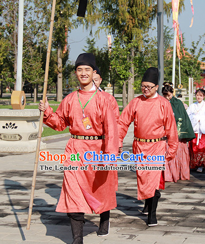 Tang Dynasty Ancient Chinese People Garments and Headpieces Complete Set for Men