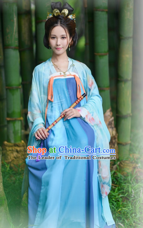 Tang Dynasty Ancient Chinese Women Clothing and Accessories Complete Set