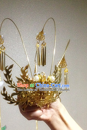 Chinese Ancient Style Crown Headwear Headpieces Hair Jewelry Hairpin for Women