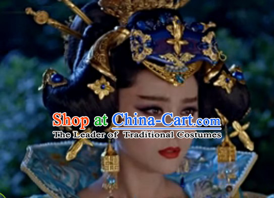 Chinese Ancient Style Imperial Queen Hair Jewelry Accessories Hairpins Headwear Headdress Hair Fascinators for Women
