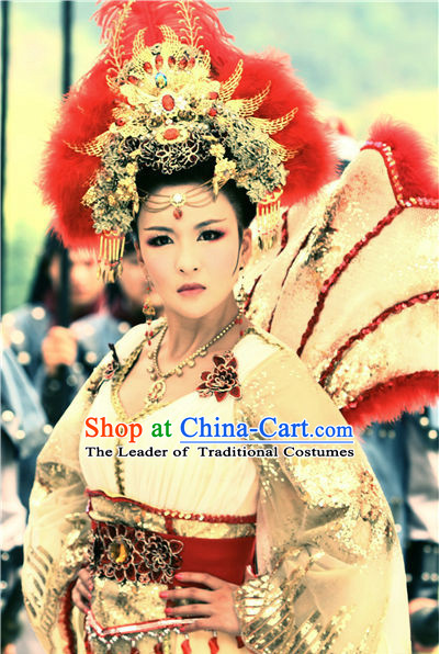Chinese Ancient Style Queen Hair Jewelry Accessories Hairpins Headwear Headdress Hair Fascinators for Women