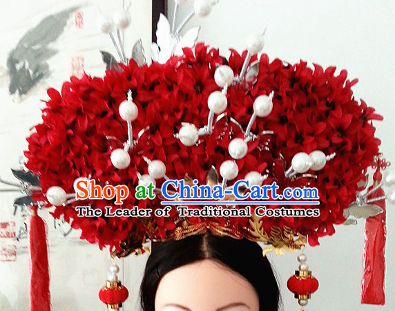 Chinese Ancient Style Princess Wedding Hair Jewelry Accessories Hairpins Headwear Headdress Hair Fascinators for Women