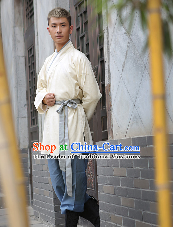 Chinese Costume Chinese Costumes Hanfu Han Dynasty Ancient China Scholar Clothing Dress Garment Suits Clothes Complete Set for Men