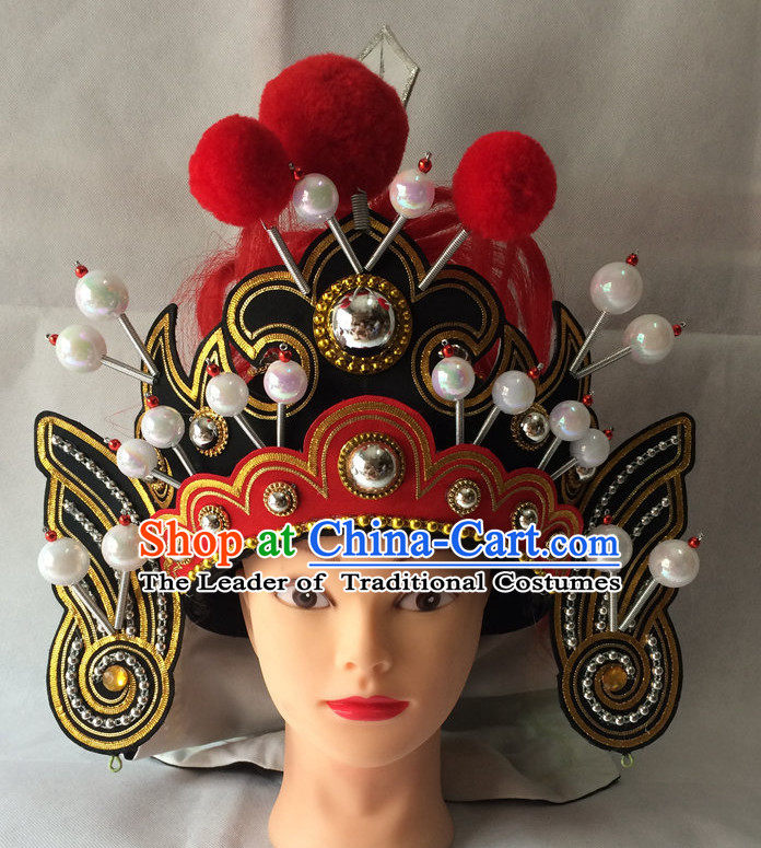 Chinese Opera General Superhero Hat Helmet Hat Headwear Headpieces Headdress for Men