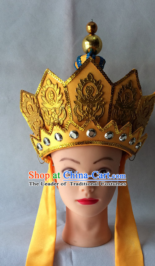 Chinese Opera Tang Seng Monk Hat Helmet Hat Headwear Headpieces Headdress for Men