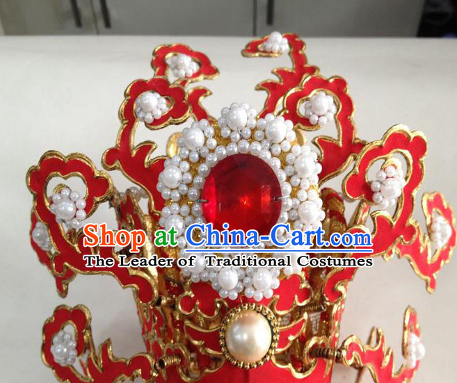Chinese Opera Prince Headwear Headdress Hat Crown Headpieces