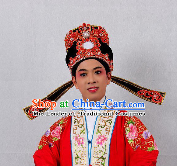 Chinese Opera Scholar Headwear Headdress Hat Crown Headpieces
