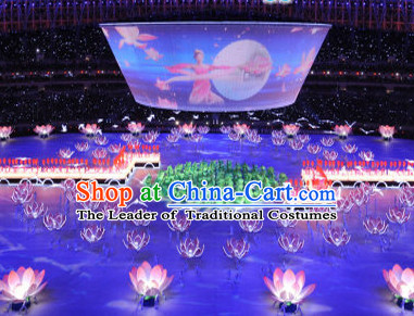 Electric Chinese Dance Costumes Prop Classical Lotus Dance Costume Props Stage Performance Base Folk Decoration