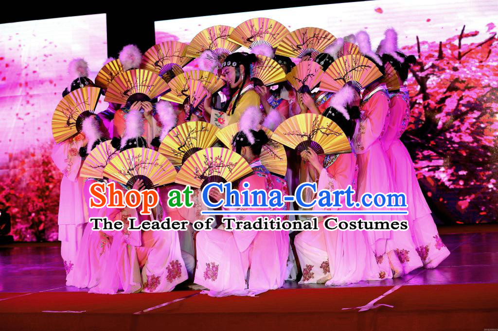 Chinese Folk Classical Dance Costumes and Headwear Complete Set for Women