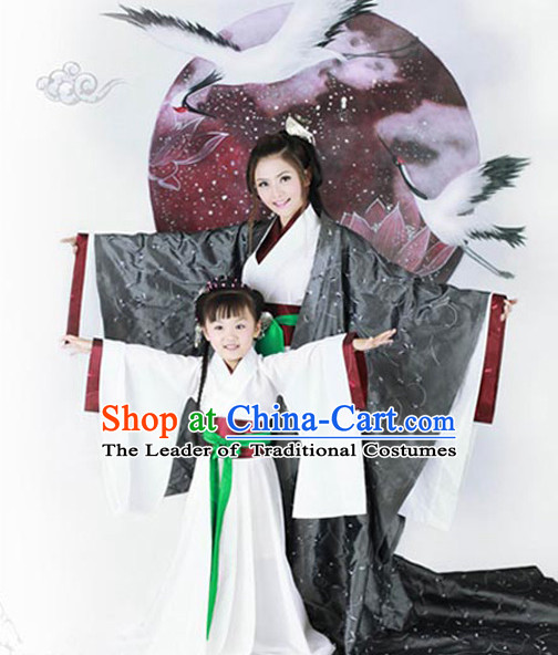 Chinese Han Dynasty Costume Ancient China Costumes Han Fu Dress Wear Outfits Suits Clothing for Women and Kids