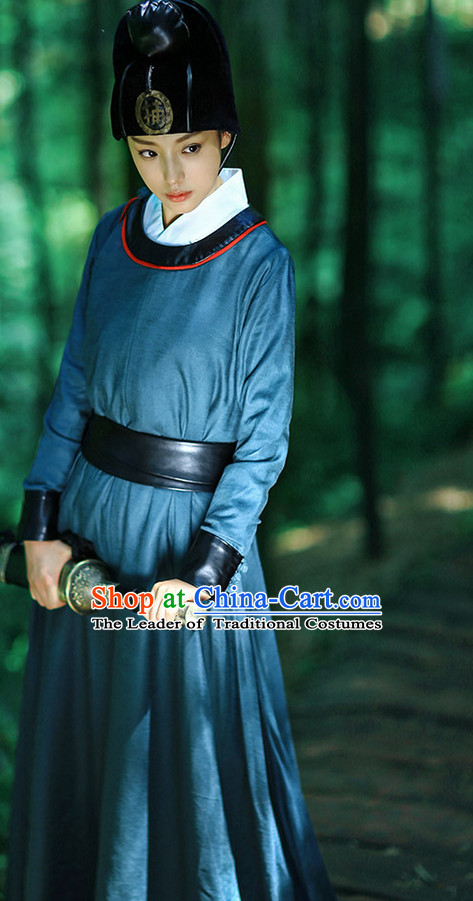 Chinese Ancient Bodyguard Costumes and Hat Complete Set