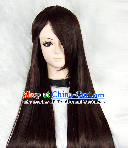 Black Chinese Ancient Swordwoman Long Wigs Classic Wig for Women