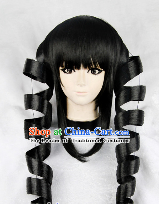 Black Chinese Ancient Heroine Cosplay Long Wigs Classic Wig for Women