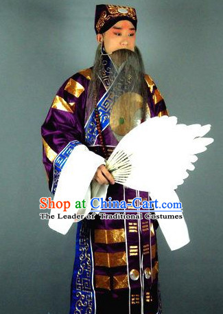 Chinese Opera Costumes Beijing Opera Costume Peking Stage Zhuge Liang Dress Dragon Robe Complete Set for Men