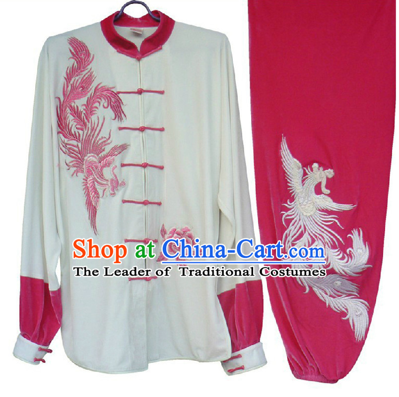 Top Long Sleeves Embroidered Phoenix Wing Chun Uniform Martial Arts Supplies Supply Karate Gear Tai Chi Uniforms Clothing for Women and Girls